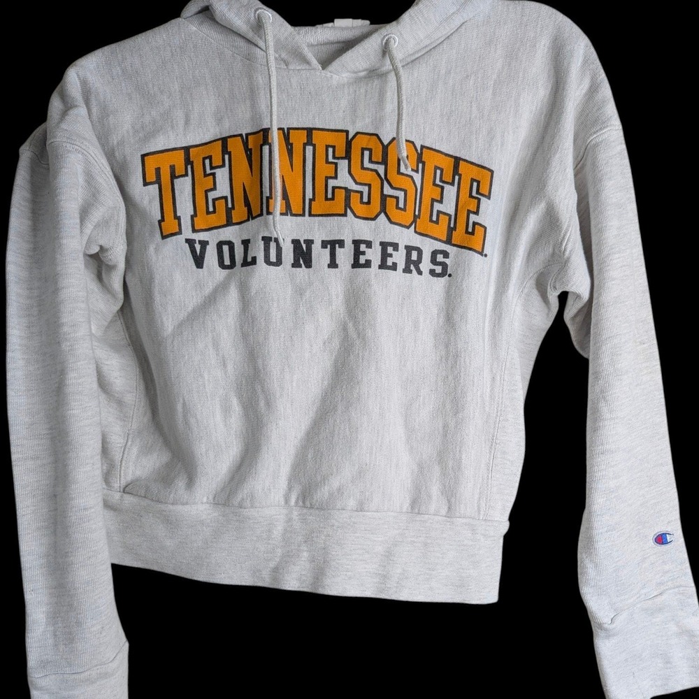 Champion Reverse Weave UT VOLS  Cropped Hoodie Size XS Tennessee Pullover Gray